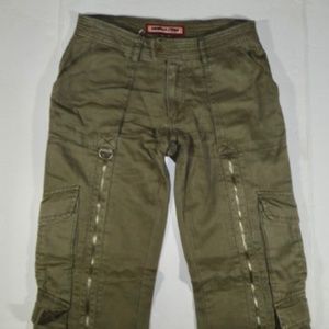 Unique Vanilla Star Khaki Cargo Pants Zip Legs
